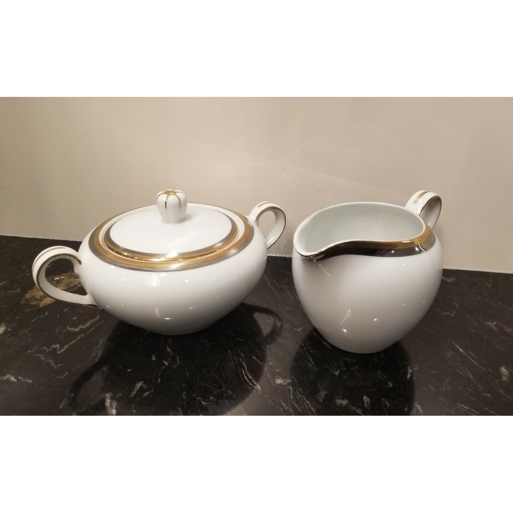 Vintage WENTWORTH China CAMELOT 8564 Creamer and Sugar Bowl Japan 2 Tone
